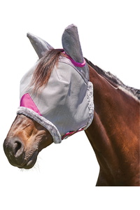 2025 Weatherbeeta Comfitec Deluxe Durable Mesh Mask With Ears 1009429 - Grey Purple